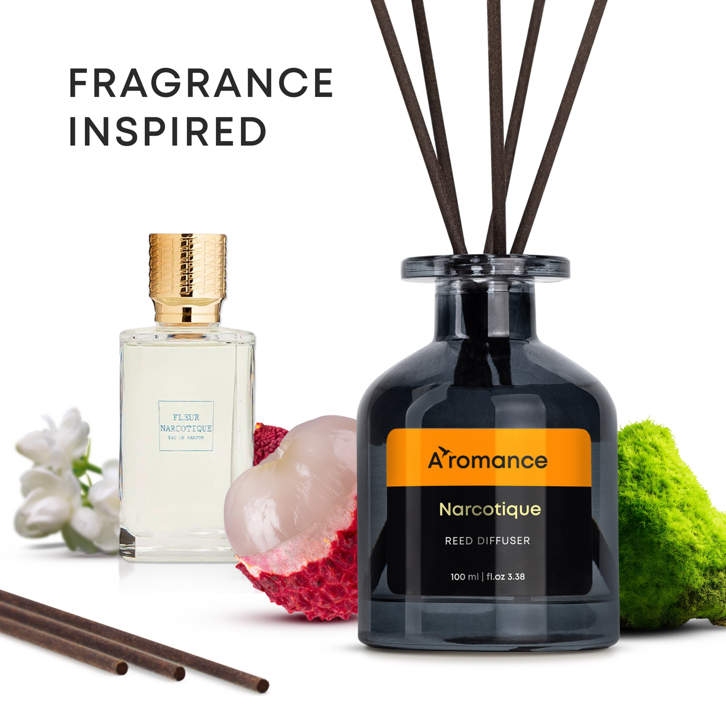 Narcotique Reed Diffuser Set | Floral-Fruity Fragrance | 3.38 oz