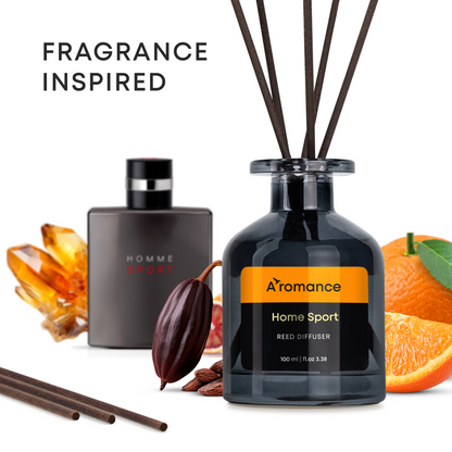 Home Sport Reed Diffuser Set | Spicy Woody Fragrance with Marine Notes | 3.38 oz